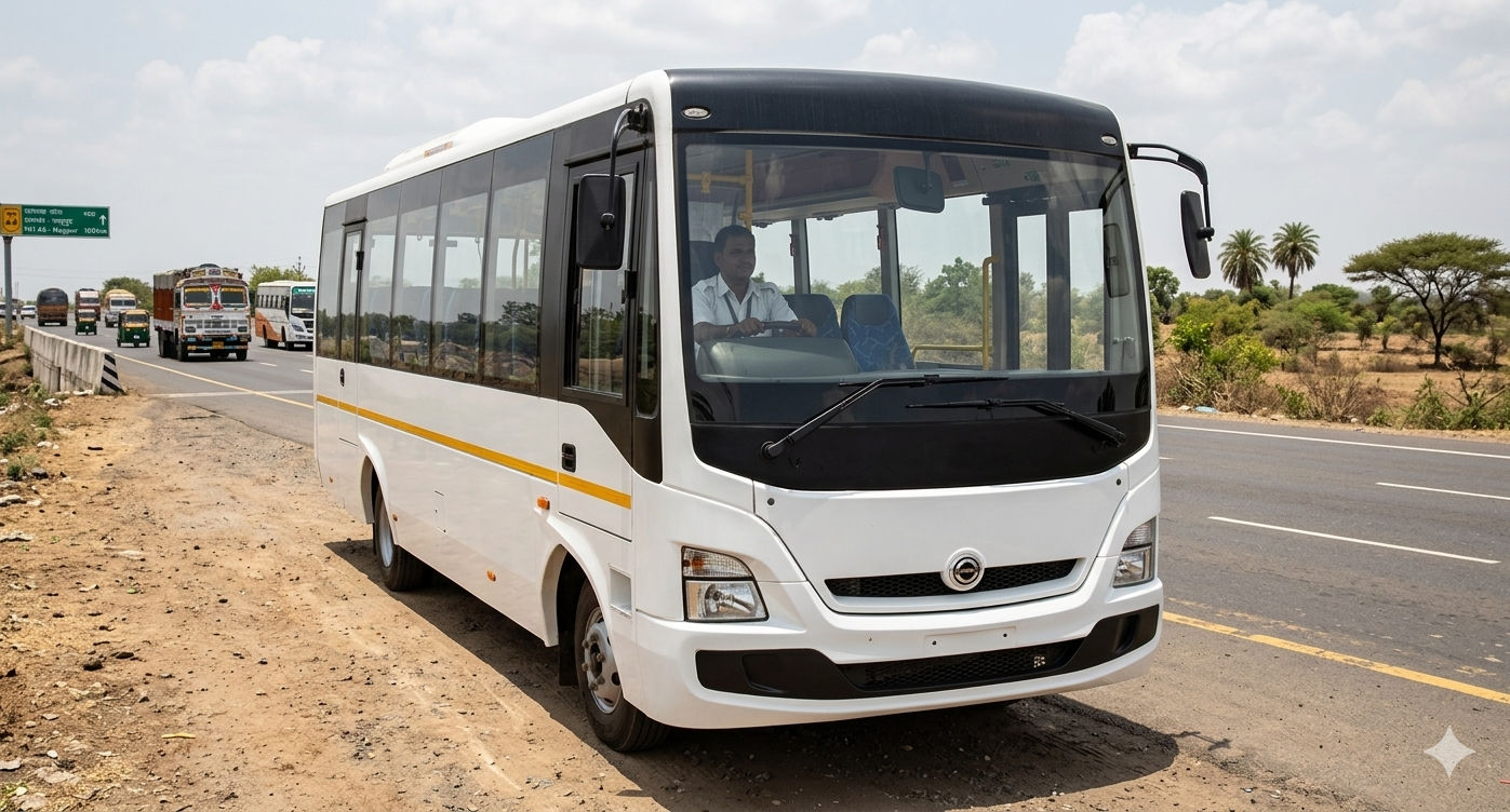 BharatBenz 917 AC Tourist 26 Seater Price 2026–Mileage,Maintenance and Real Review. BharatBenz 917 ac: tourist 26 seater
