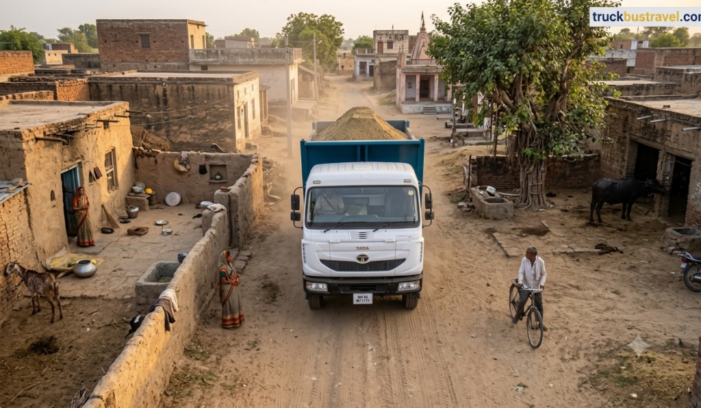 Tata signa 4832 in village area