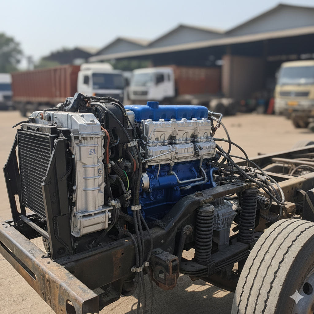 bharatbenz 1924 bus chassi engone image