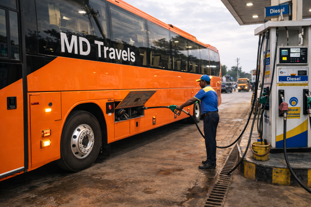 fuel filling image in volvo 9600 bus