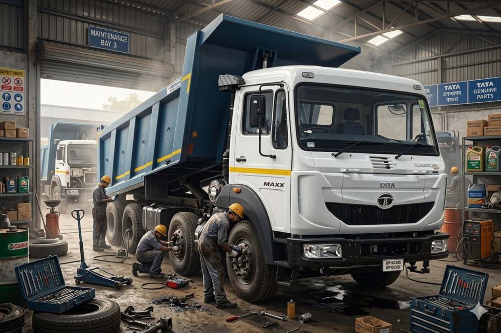 maintenance image of tata signa 3523 truck