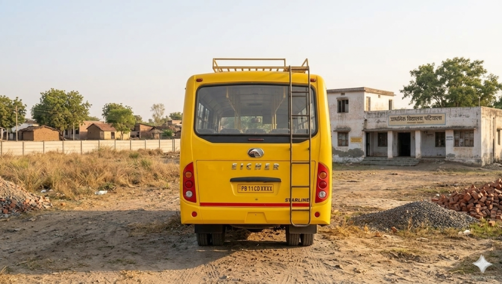 back side image of eicher 32 seater school bus