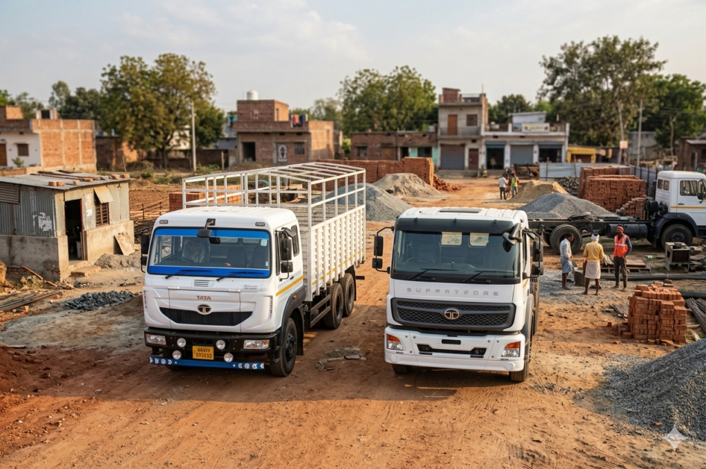 comparison image of tata signa 2823.t and bharatbenz2923R