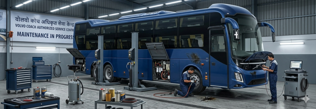 Maintainenece image of volvo 9600 bus