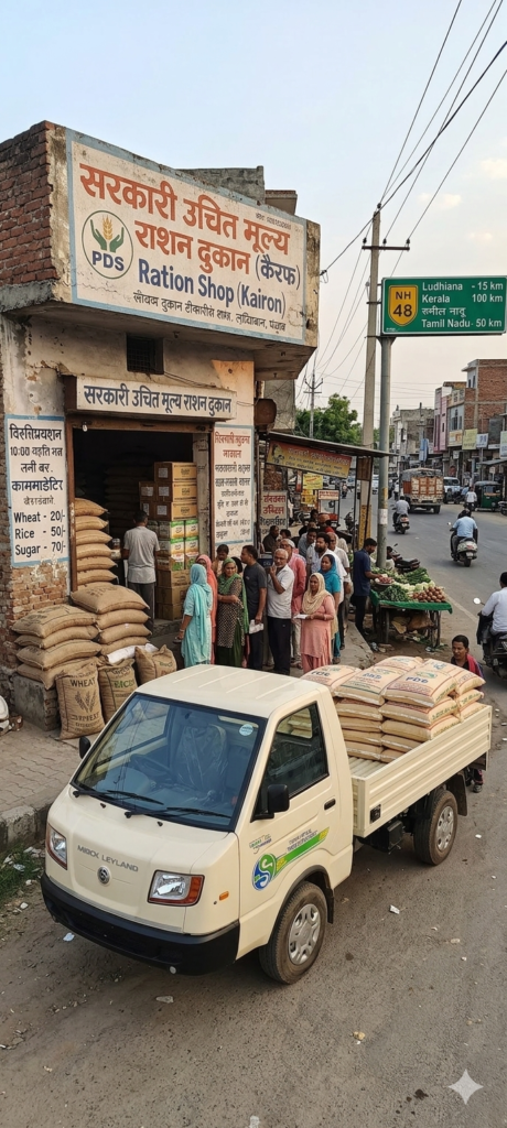 rashon shop ke bahar khde hui ki tasveer