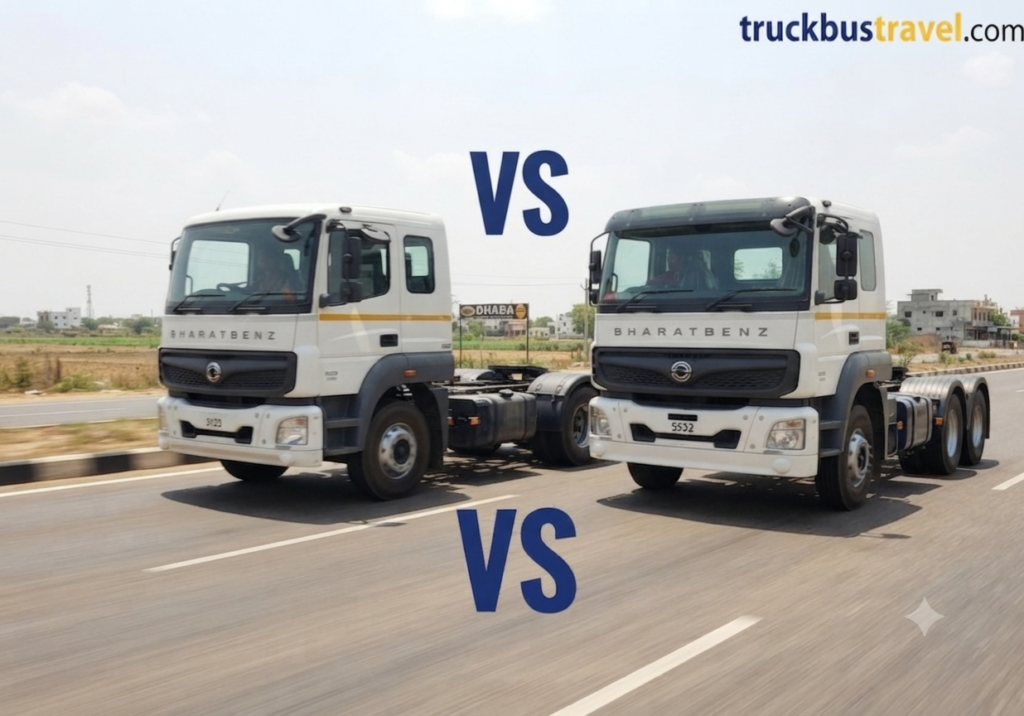 BharatBenz 5532T 4x2 VS 6x4: Janiye In Dono Bhari Ghodo Ka Asli Sach Aur Mileage Farq! Bharatbenz 5532 4x2 vs 6x2